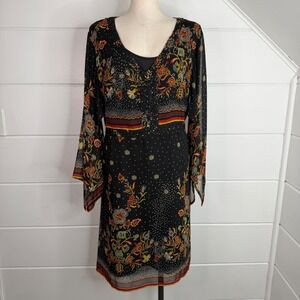 Silhouettes Lane Bryant Boho Whimsygoth Dress Beaded Sequins 20 2X NEW Y2K